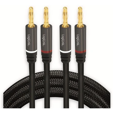 LogiLink 2db banán -> 2db banán M / M audio kábel 5m fekete