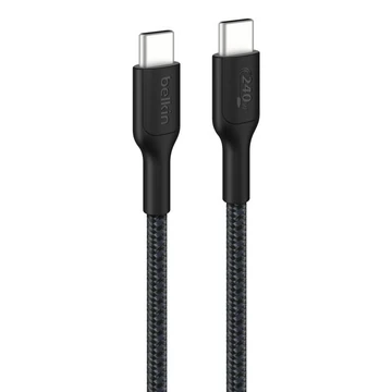 BELKIN BOOST CHARGE 240W GEFLOC USB-C / USB-C-KABEL 1M SCHWARZ