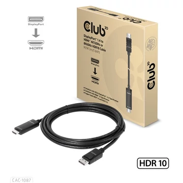Club 3D Kábel - CAC-1087 (DisplayPort 1.4 to HDMI 8K60Hz HDR10, 3m, M / M)
