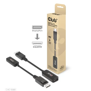 Club 3D Átalakító - CAC-1088 (DisplayPort 1.4 to HDMI 4K120Hz / 8K60Hz HDR Aktív, M / F)