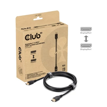 Club 3D Kábel - CAC-1093 (DisplayPort 2.1, 8K120Hz, 3m, DP54, VESA tanúsítvány, M / M)