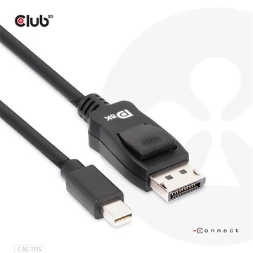 Club 3D Kábel - CAC-1115 (Mini DisplayPort to DisplayPort 1.4 HBR3, 8K60Hz / 4K120Hz, 2m, kétirányú)