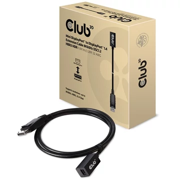 Club 3D Kábel - CAC-1120 (Mini DisplayPort 1.4 to DisplayPort, 8K60Hz, DSC1.2, HBR3, HDR, 1m, F / M, Kétirányú)