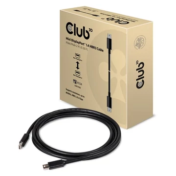 Club 3D Kábel - CAC-1164 (Mini DisplayPort 1.4, 8K60Hz, 34 AWG, 2m, M / M, 32.4Gbps, DSC)