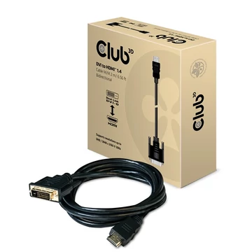 Club 3D Kábel - CAC-1210 (DVI-D to HDMI 1.4, 2m, M / M, Bidirectional, UHD 4K30Hz)