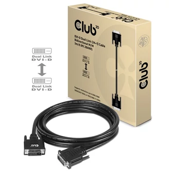 Club 3D Kábel - CAC-1223 (DVI-D Dual Link, 24 + 1, Bidirektional, 28AWG, 3m, Plug & Play)
