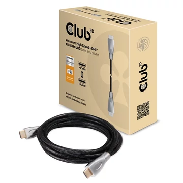 Club 3D Kábel - CAC-1310 (HDMI 2.0 Premium High Speed, 4K60Hz, 3m, UHD, ethernet, HDR, 18Gbps, Full HD 3D, M / M)