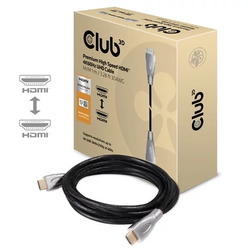 Club 3D Kábel - CAC-1311 (HDMI 2.0 Premium High Speed, 4K60Hz, 1m, Ethernet, HDR, UHD, 18Gbps, M / M, 30AWG)