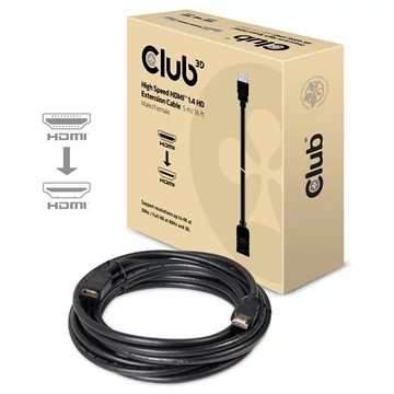 Club 3D Kábel - CAC-1320 (HDMI 1.4  M / F, 5m, 4K@30Hz, 10.2Gbps, Ethernet)