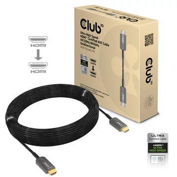 Club 3D Kábel - CAC-1377 (HDMI 2.1 Ultra High-Speed, M / M, 8K60Hz, 4K120Hz, 15m, AOC, unidirectional)