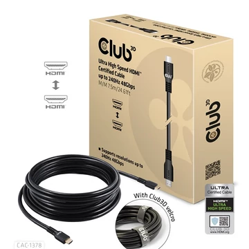Club 3D Kábel - CAC-1378 (HDMI 2.1 Ultra High Speed, 240Hz, 48Gbps, M / M, 7.5m)