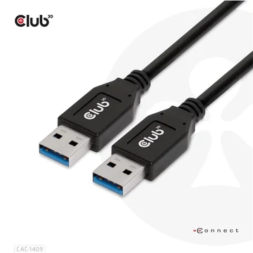 Club 3D kábel - CAC-1409 (USB-A Gen2, M / M, 10Gbps, 3A, 15W, 5V / 3A, 0.5m)
