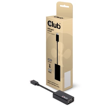 Club 3D Átalakító - CAC-1502 (3.1 USB-C Gen 1 to VGA, 1080p 60 FPS)