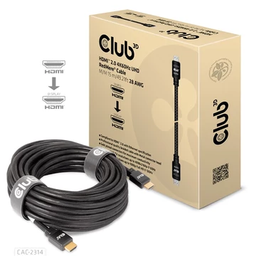 Club 3D Kábel - CAC-2314 (HDMI 2.0 4K60Hz RedMere, M / M, 15m, 18Gbps, UHD, AWG28)