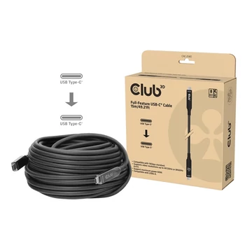 Club 3D Kábel - CAC-2580 (USB-C to USB-C, M / M, AOC kábel, 8K60Hz, 10Gbps, 60W, 15m)