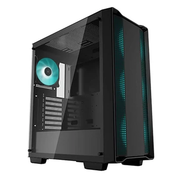 DeepCool Számítógépház - CC560 (fekete, ablakos, 4x12cm ventilátor, Mini-ITX / Mico-ATX / ATX, 1xUSB3.0, 1xUSB2.0)