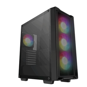 DeepCool Számítógépház - CC560 MESH V2 (ablakos, 4x12cm A-RGB ventilátor, ATX, 2xUSB3.0, fekete)