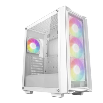 DeepCool Számítógépház - CC560 MESH WH V2 (ablakos, 4x12cm A-RGB ventilátor, ATX, 2xUSB3.0, fehér)