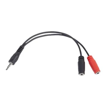 GEMBIRD CCA-417 Adapter Stereo Mini Jack M 4-pin -> 2x Mini Jack F 20cm black