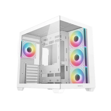 DeepCool Számítógépház - CG530 4F WH (fehér, ablakos, 4x12cm A-RGB, BTF, ATX, 2xUSB3.0, 1xUSB2.0)