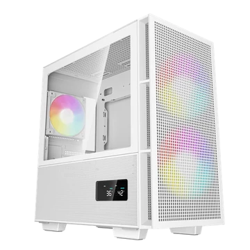 DeepCool Számítógépház - CH360 DIGITAL WH (fekete, 2x14cm +1x12 venti, Mini-ITX / Micro-ATX, 1xUSB3.0, A-RGB, fehér)
