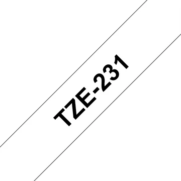 BROTHER szalag TZe-231, Fehér alapon Fekete, Laminált, 12mm  0.47", 8 méter
