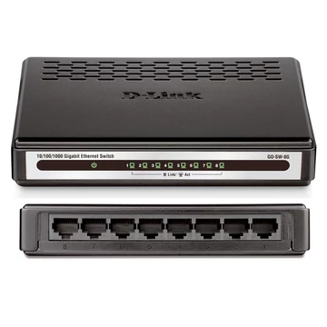 D-LINK Switch 8x1000Mbps Műanyagházas Asztali, GO-SW-8G / E