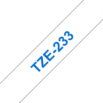 BROTHER szalag TZe-233, Fehér alapon Kék, Laminált, 12mm  0.47", 8 méter