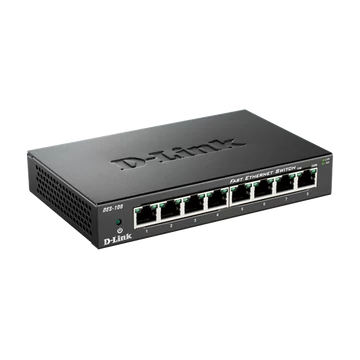 D-LINK Switch 8x100Mbps Fémházas Asztali, DES-108 / E