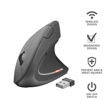TRUST Vezeték nélküli függőleges ergonomikus egér 22879 (Verto Ergonomic Wireless Mouse)