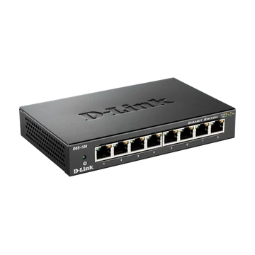 D-LINK Switch 8x1000Mbps Fémházas Asztali, DGS-108GL / E