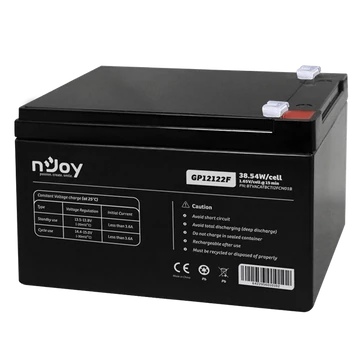 APC (NJOY) GP12122F Akkumulátor 12V / 12Ah zárt, gondozásmentes Borne T2