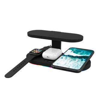 CANYON Vezeték Nélküli Töltő Állomás, 5-in-1, UV Sterilizáló lámpával, fekete - CNS-WCS501B