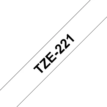 BROTHER szalag TZe-221, Fehér alapon Fekete, Laminált, 9mm  0.35", 8 méter