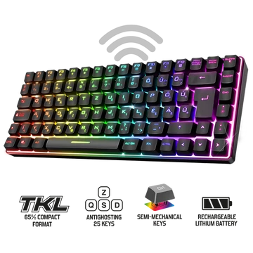 Spirit of Gamer Semi-mechanikus Billentyűzet - ELITE K70 (TKL, 85 gomb,, RGB LED,USB, anti-ghost, fekete, magyar)