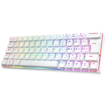 Spirit of Gamer Billentyűzet Mechanikus - XPERT K200 White  (TKL, SOG red, RGB LED,USB, anti-ghosting, fehér, magyar)