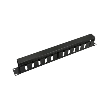 Walisec rackszekrény kiegészítő - CM-04 (Kábel rendező panel, Gyűrű panel fém takaróval, 1U(19"), fekete)