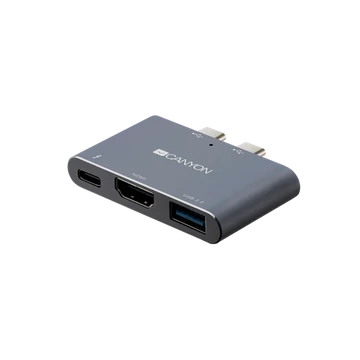 CANYON HUB 3-in-1, MacBook-hoz, Thunderbolt 3, USB3.0, HDMI, szürke - CNS-TDS01DG