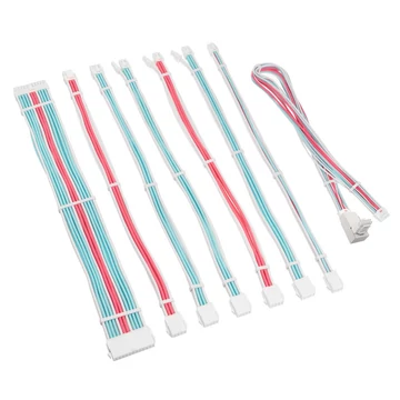 Kábel Kolink Core Pro fonott kábelhosszabbító kit 12V-2x6 Type 1 - Brilliant White/Neon Blue/Pure