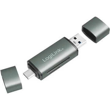 Logilink USB 3.2 Gen1 kártyaolvasó, SD és microSD kártyához, alumínium ház