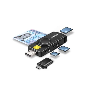 AXAGON CRE-SMP2A 4-slot Smart card PocketReader olvasó