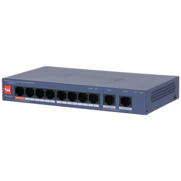 Dahua switch PoE - CS4010-8ET2GT-60 (Cloud menedzsment; 8x 10 / 100 Mbps PoE + 2x 1Gbps port, 60W)