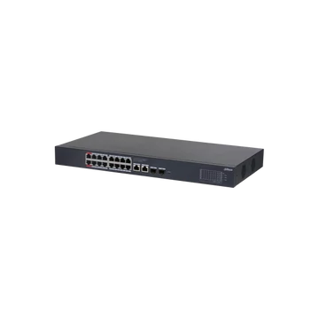 Dahua Mendzselhető PoE switch - CS4220-16GT-240 (Cloud menedzsment; 16x 1Gbps at / af PoE; 2x 1Gbps; 2x 1Gbps SFP; 240W)