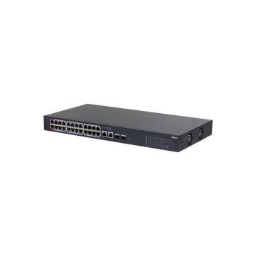 Dahua Mendzselhető PoE switch - CS4226-24ET-240 (Cloud menedzsment; 24x 100Mbps at / af PoE; 2x 1Gbps; 2x 1Gbps SFP; 240W)