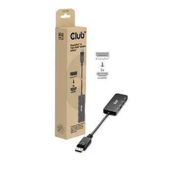 Club 3D Átalakító - CSV-7330 (DisplayPort 2.1 to 3xHDMI, 8K60Hz, HDR, HDCP 2.3, HPD, ALT mode)
