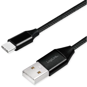 LogiLink USB-C -> USB 2.0 A M / M adatkábel 0.3m fekete