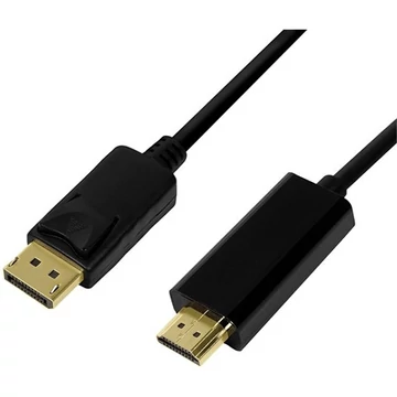 LogiLink DisplayPort 1.2 -> HDMI 1.4 M / M video kábel 3m fekete