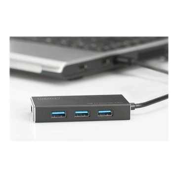 DIGITUS DA-70240-1 DIGITUS Hub 4-port USB 3.0 SuperSpeed, Power Supply, HQ aluminum