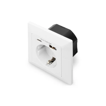SAFETY PLUG FOR FLUSH MOUNTING WALL OUTLET 1X USB 1X TYPE C