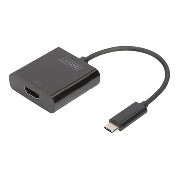 DIGITUS DA-70852 Graphic Adapter HDMI 4K 30Hz UHD to USB 3.1 Type C, with audio, black, 15cm